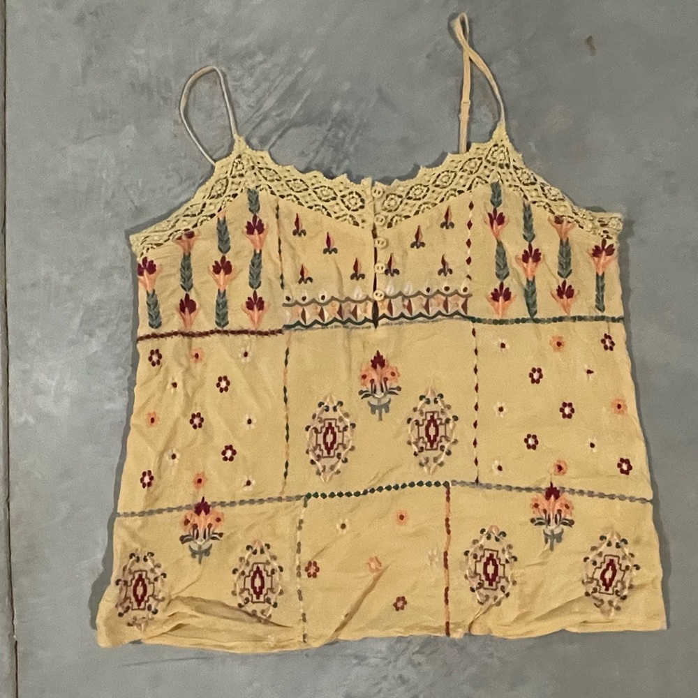 Tank top camisole top embroidered